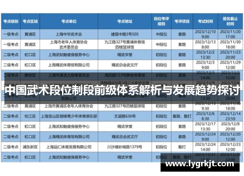 中国武术段位制段前级体系解析与发展趋势探讨